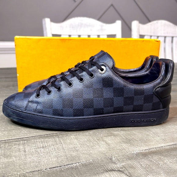 LOUIS VUITTON LV Damier Cobalt Frontrow Sneakers Lace Up Mens EU 9.5 US 10.5 Men - Picture 1 of 8